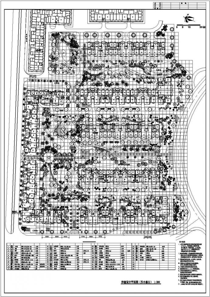 广西南宁金湾二期工程绿化规划设计cad总平面施工图（含种植设计说明）_图1