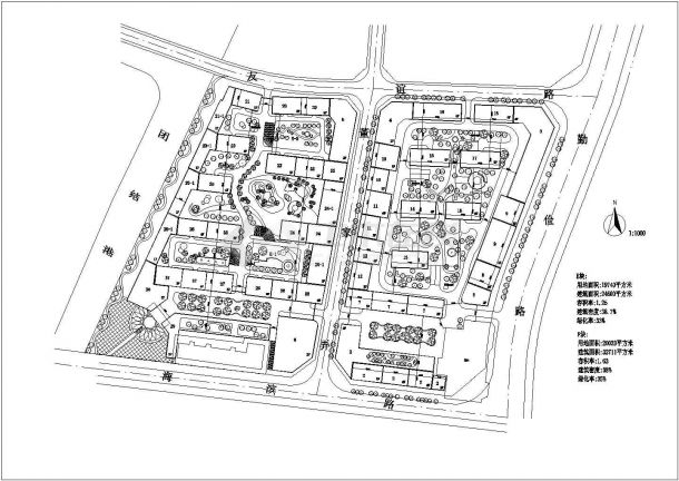 海盐县绿城花苑规划设计cad总平面施工图（含经济技术指标及单体建筑立面图）-图二
