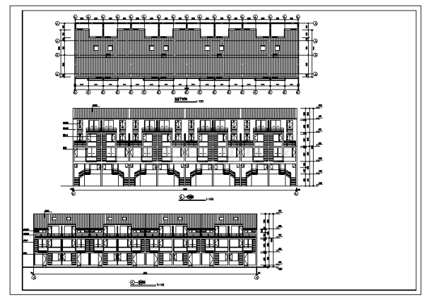 三层带夹层C型住宅建施cad图，共三张-图二