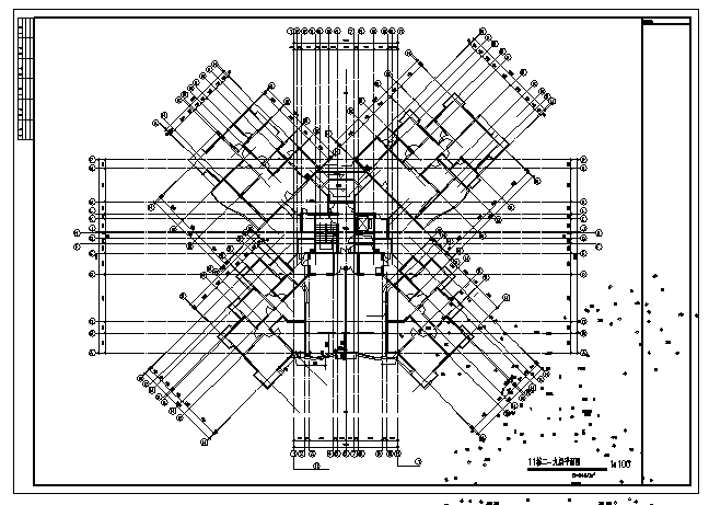 某十一层高档花园全套建筑施工cad图，共十五张_图1