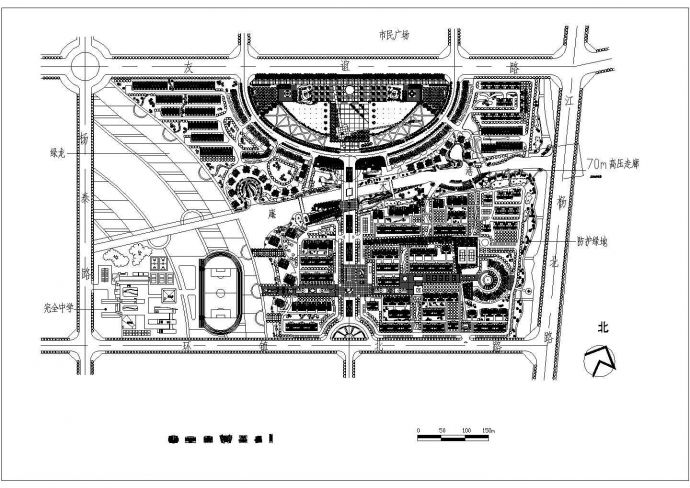 某多层住宅小区景观规划设计cad总平面施工图_图1