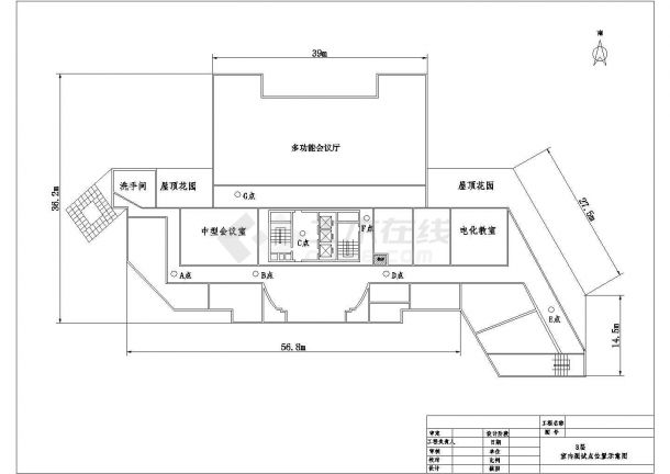 海关大厦3F平面图CAD图纸-图一