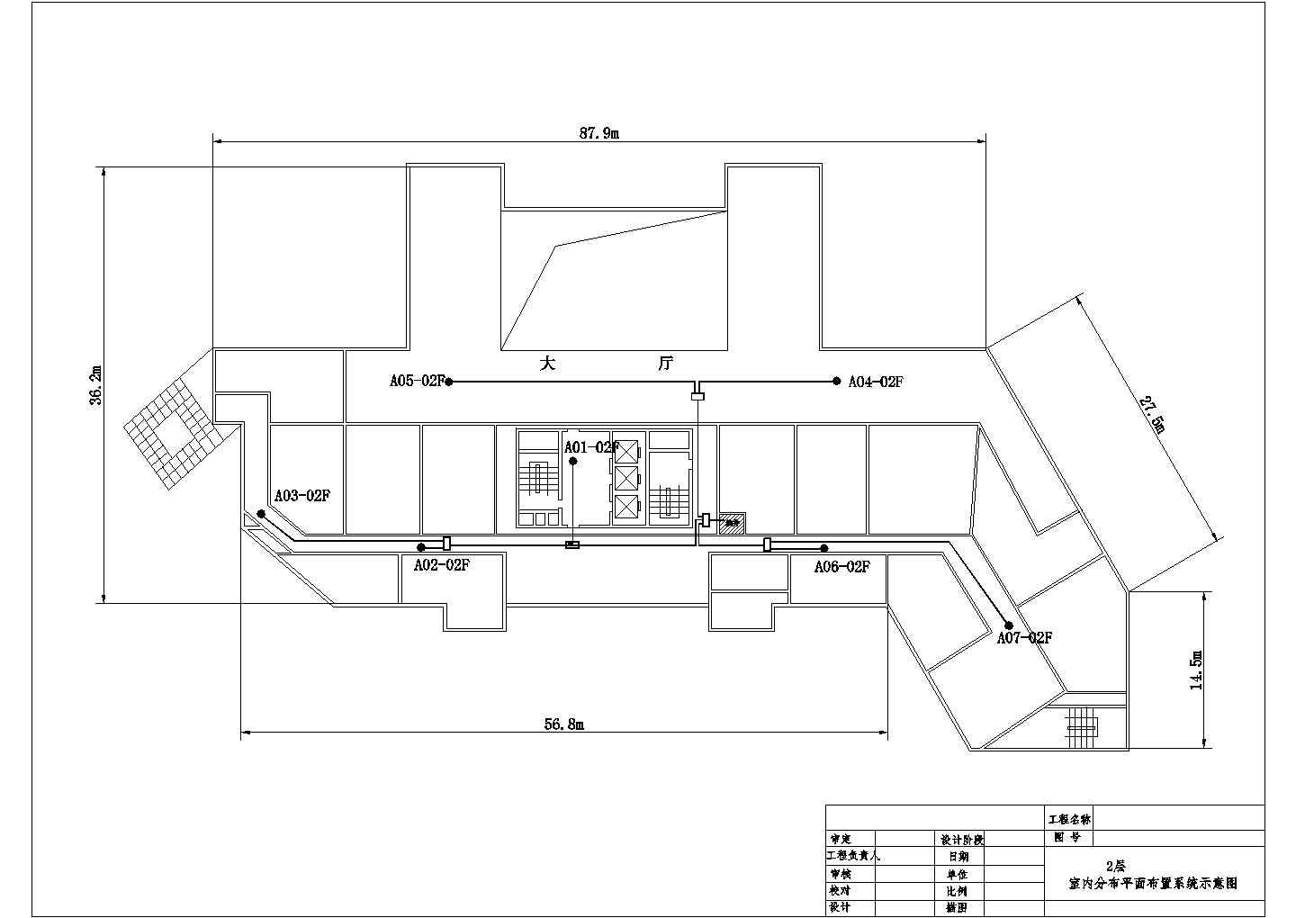 海关大厦2F天线分布图CAD图纸