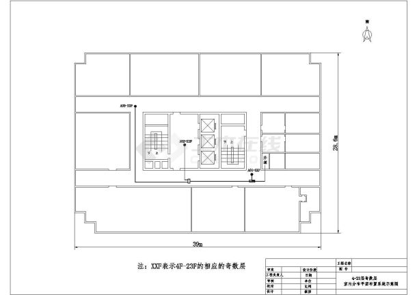 海关大厦4F-23F奇数层天线分布图-图一