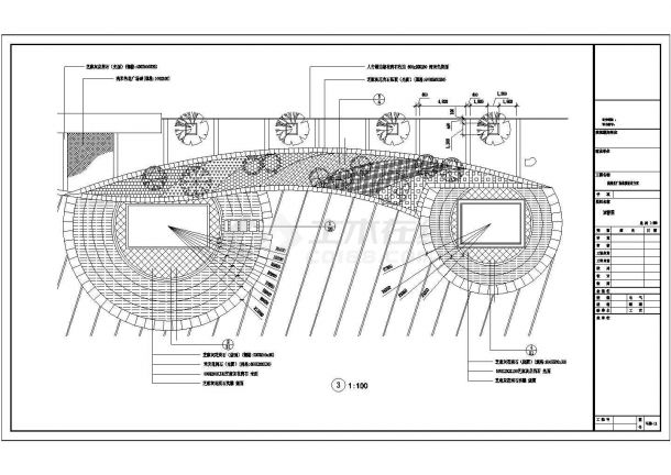 某综合性生活广场CAD景观设计施工方案-图一