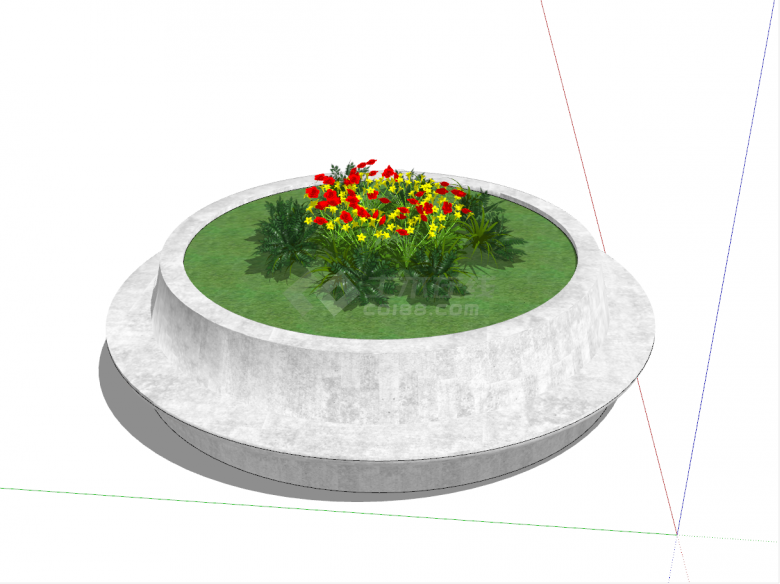商场户外公共设施花池树池su模型-图二