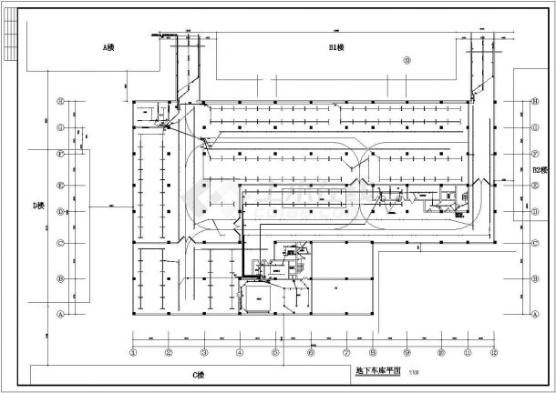 某豪华小区车库CAD电气设计施工图-图二