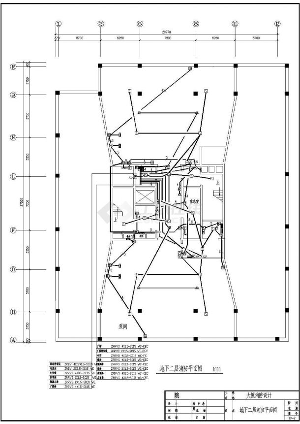 某大型大厦商场CAD电气设计消防图-图一