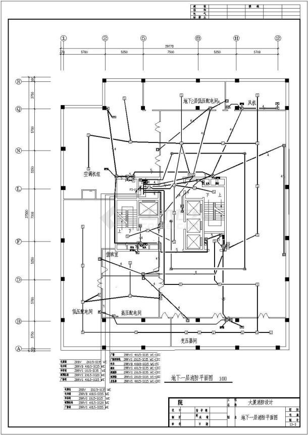 某大型大厦商场CAD电气设计消防图-图二