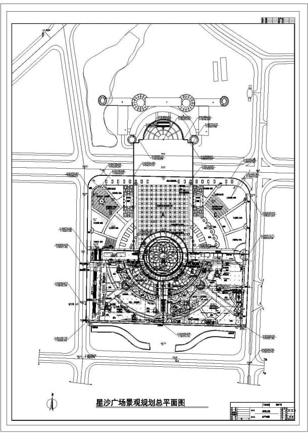 某大型生活广场CAD园林景观设计方案-图一