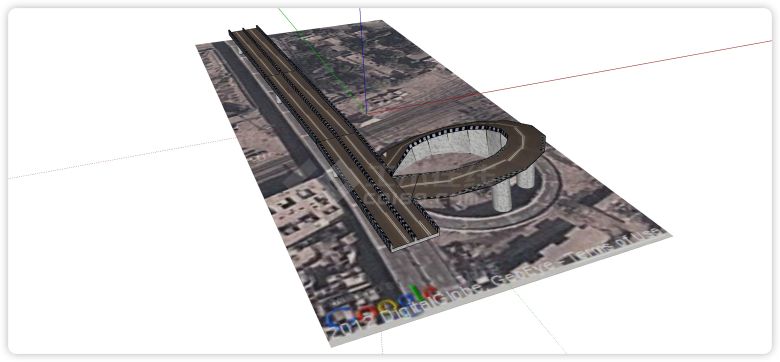 环形上桥城市立交桥su模型-图一