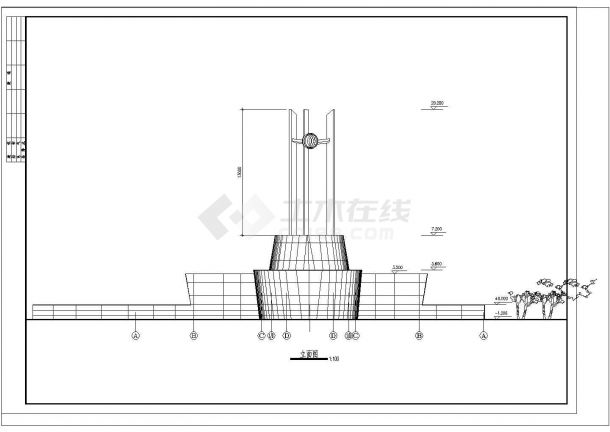 6层8229.1平米实业公司办公楼、标志建筑、大门建施图-图一