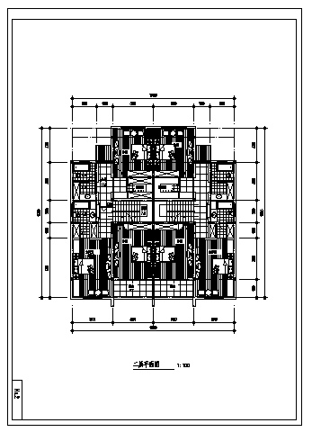 二层拼联式农民公寓建筑施工cad图，共六张-图二