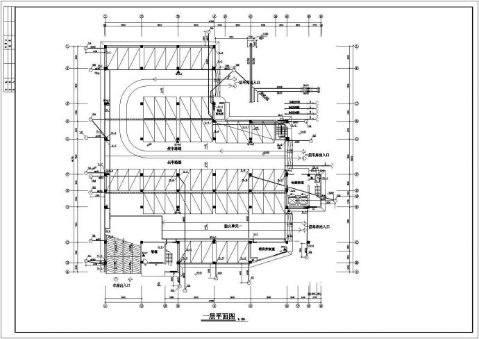某七层停车库给排水和消防CAD设计施工图纸_图1
