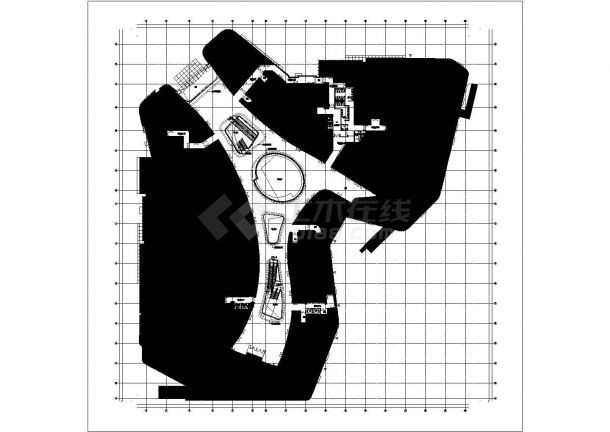 某中环协信天地市北商业项目影厅层CAD设计施工总平面图-图一