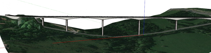 高速公路双车道桥梁su模型_图1