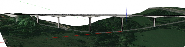 高速公路双车道桥梁su模型-图一