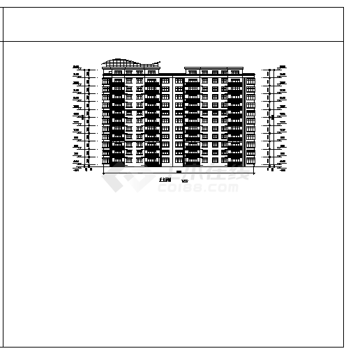 7083平方米十一层带阁楼住宅建筑施工cad图，共六张-图一