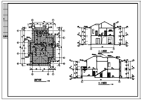 276平方米二层欧式别墅建筑施工cad图，共十张_图1