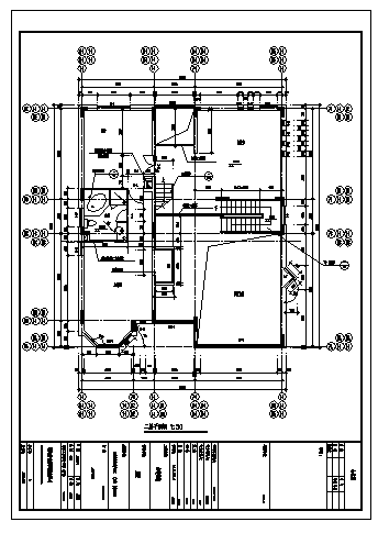某三层带半地下室如诗美地别墅建筑施工cad图，共二十五张-图二