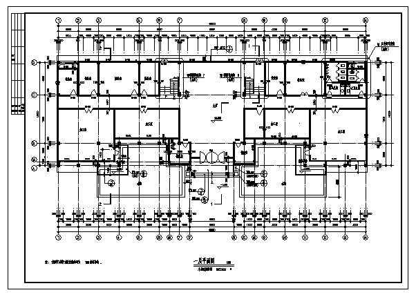 1365平方米某三层办公楼建筑施工cad图，共十二张_图1