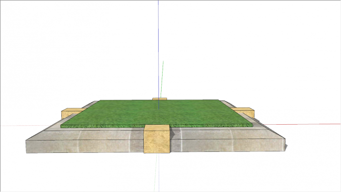 黄石镶嵌方形树池su模型_图1