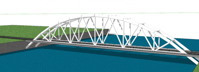 白色现代新颖铁路桥su模型_图1