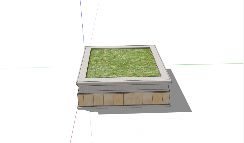 简约白棕色方形树池 su模型-图二