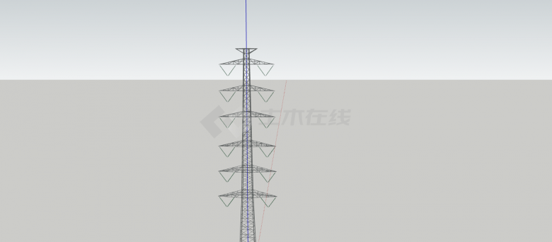 超高多层复杂科技含量高电力线铁塔su模型 -图一