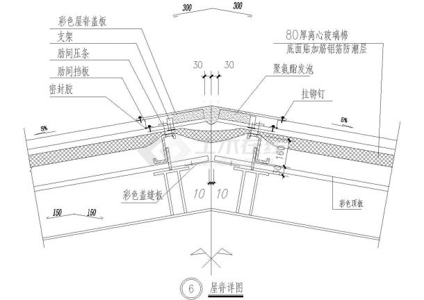 厂房设计_武汉市某电子厂钢结构加工厂房屋脊节点设计CAD图纸-图一