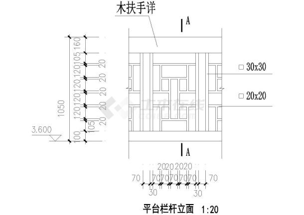 南京栖霞区某酒店晾晒区平台栏杆建筑设计CAD施工图-图二