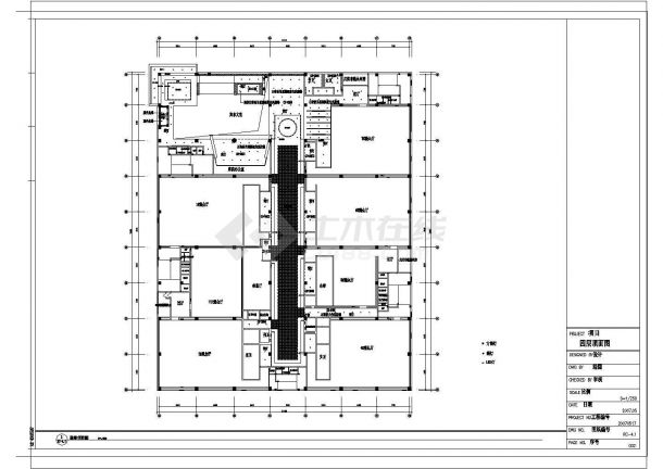 某哈尔滨电影院CAD框架结构完整设计施工平面图-图一
