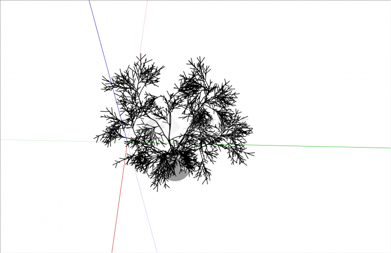 园艺现代风格花瓶树枝的SU模型-图二