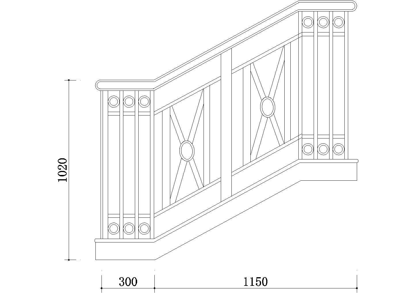 重庆某知名景区楼梯栏杆扶手建筑设计CAD施工图