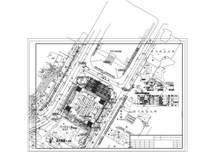 某高校校园CAD设计施工总规划图_图1