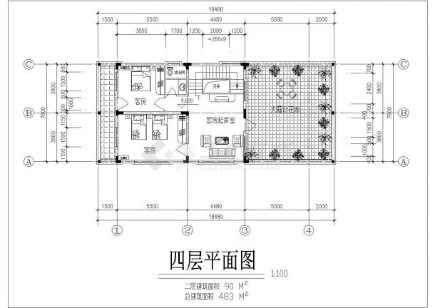 江西某别墅CAD规划设计整体方案-图二
