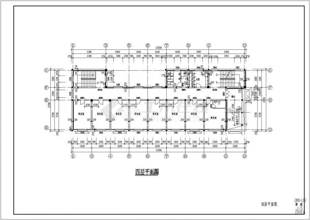 某37.1米x18.5米共五层养老院建筑CAD设计施工图（各层平面，立面，剖面 ）-图一