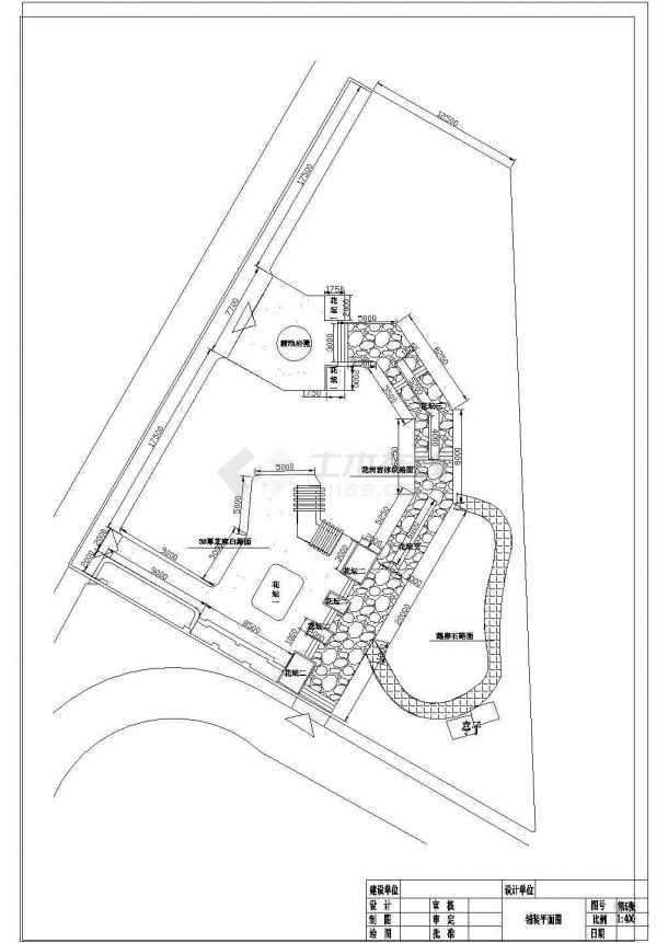 某房地产小区小公园CAD景观设计施工图纸-图一