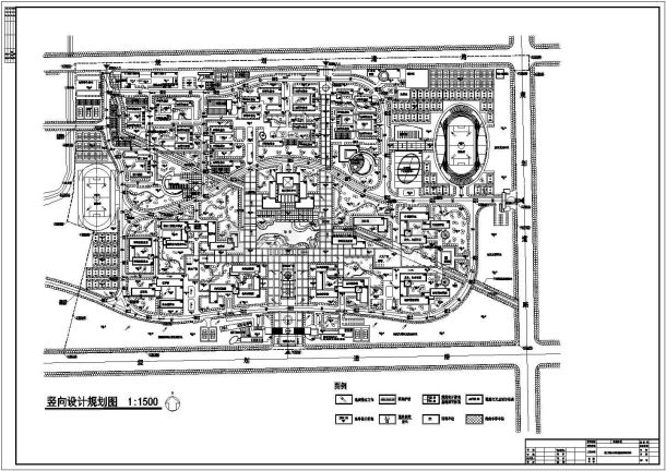 某知名大学校区CAD设计施工详细规划图-图一