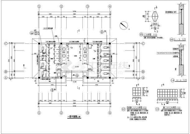 某购物中心公共厕所CAD建筑方案设计-图二