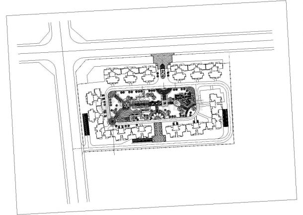 某娱乐性广场CAD景观设计施工图纸-图一