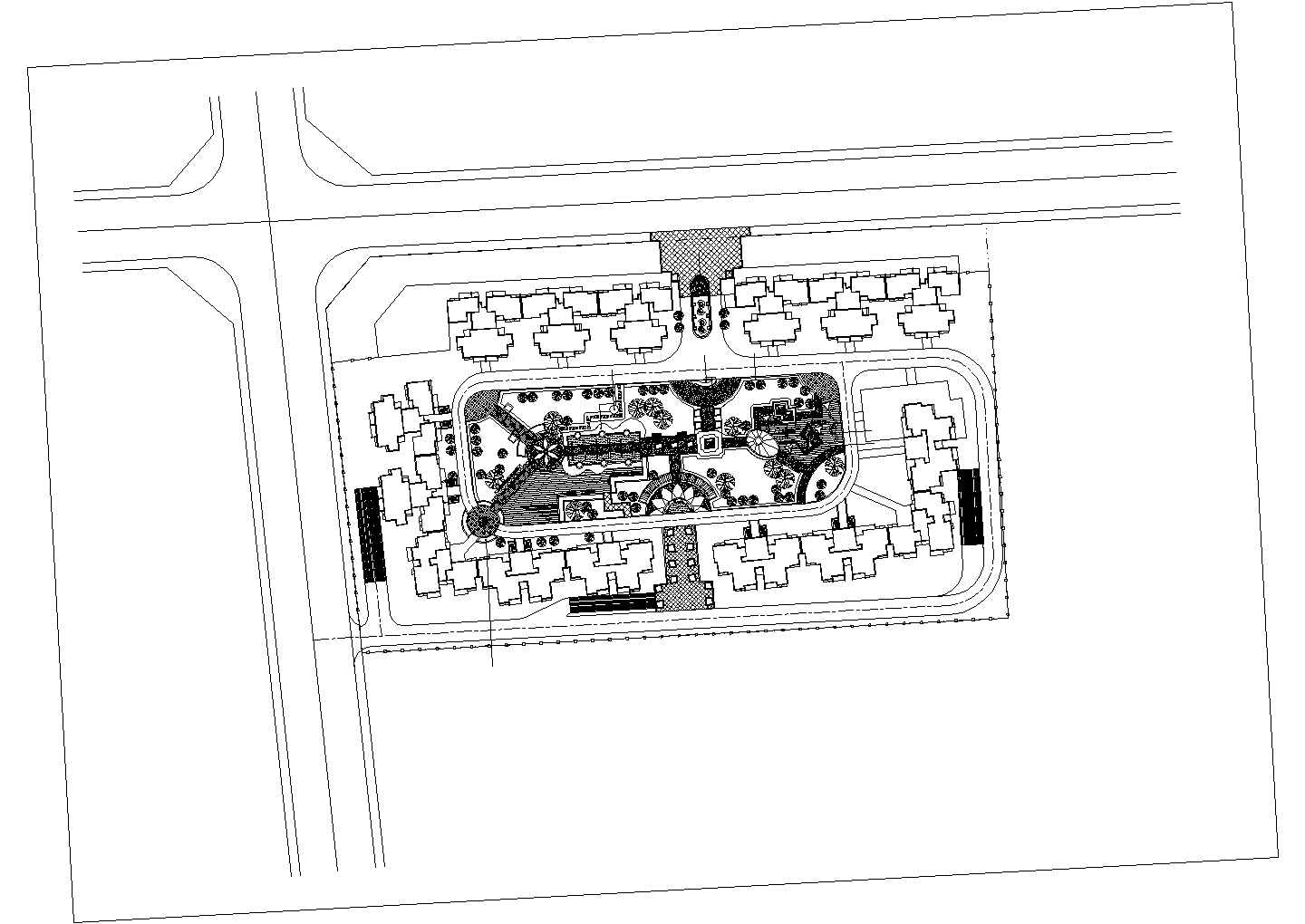 某娱乐性广场CAD景观设计施工图纸