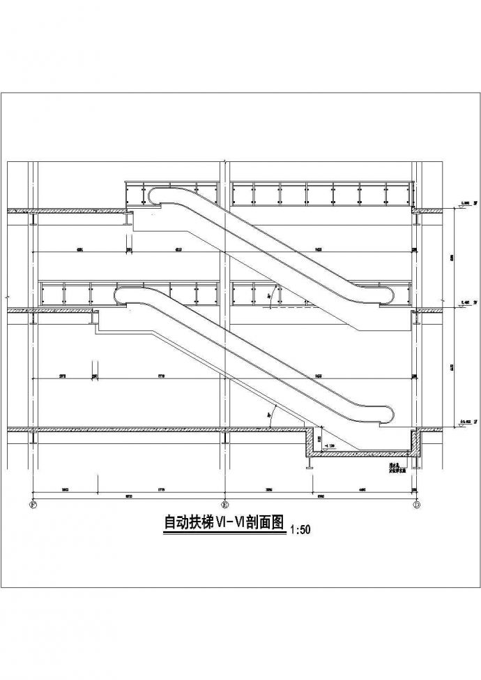某多层购物中心自动滚梯CAD设计详图_图1