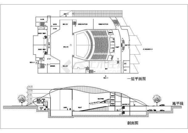 某大型电影院设计CAD室内装修方案-图二