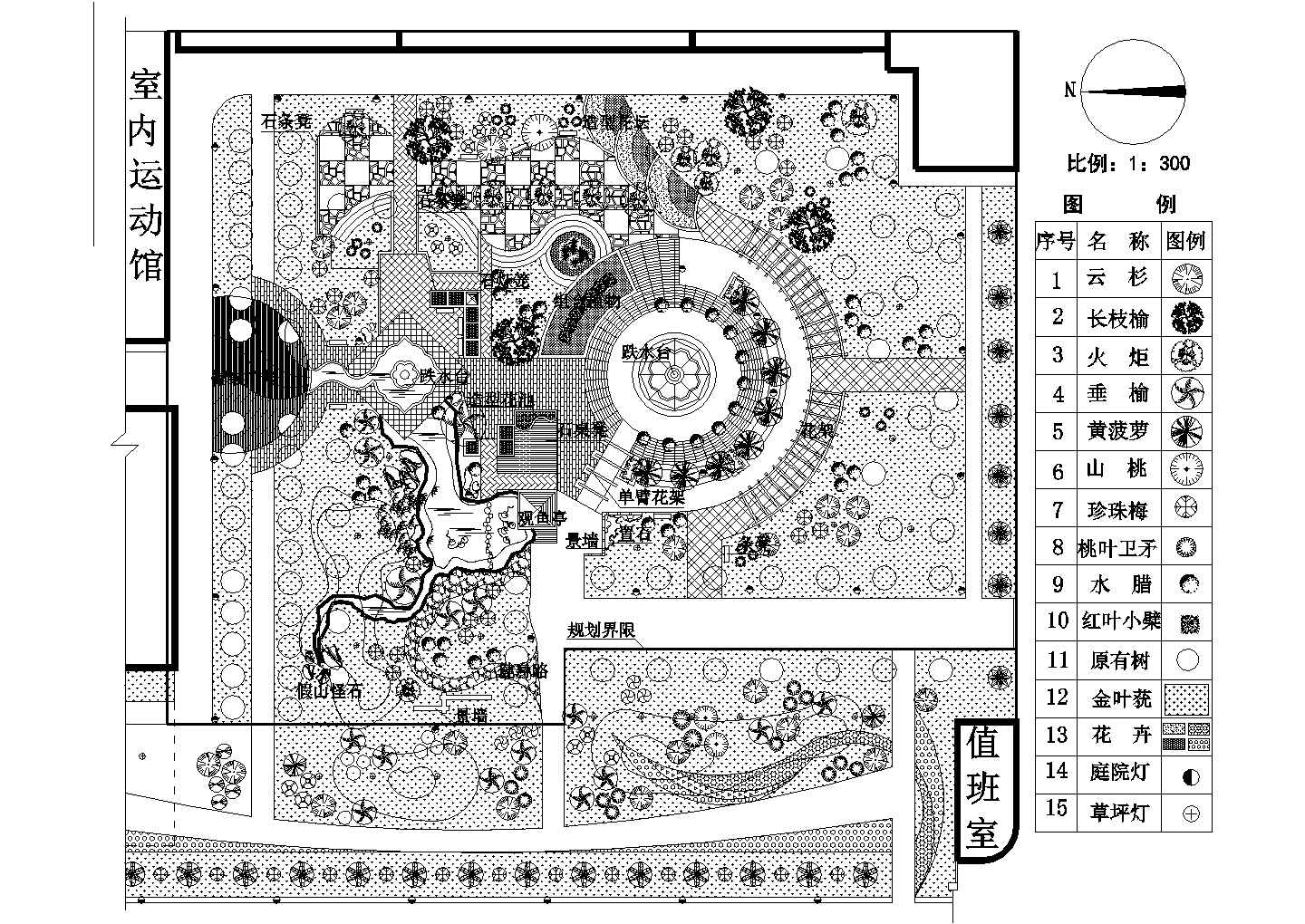 西安某文化广场CAD平面规划设计图纸