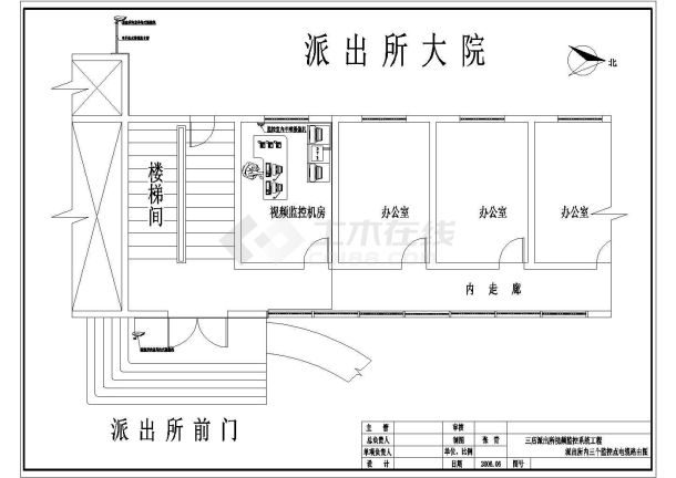 某武汉三店派出所监控CAD设计施工图-图一