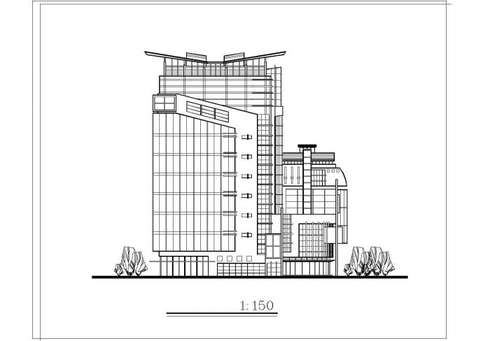 某八层大酒店建筑方案设计cad图_图1