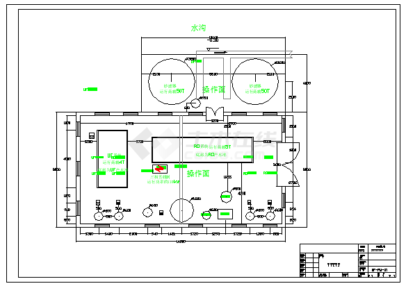 某印染废水处理cad设计施工图纸-图二