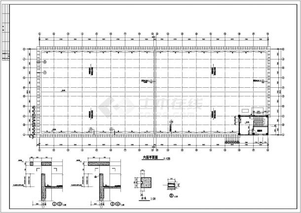 青岛市某电子厂1.2万平米6层框架结构加工厂房全套建筑设计CAD图纸-图一
