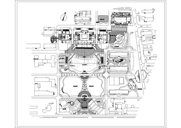 某大学校园规划设计CAD示意图-图二